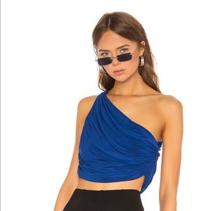 Norma Kamali royal blue crop top